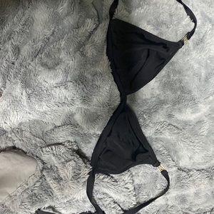 Victoria secret PINK black swim top with gold V emblem. Size xl